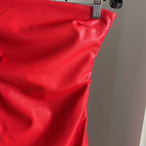 RED FAUX LEATHER DRESS - Picture 5 of 11
